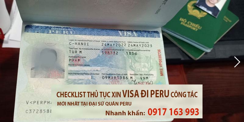 thủ tục xin visa đi peru du lịch công tác mới nhất